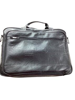 Lucent Technologies Business Partner Black Faux Leather Laptop Bag*Organizer*EUC